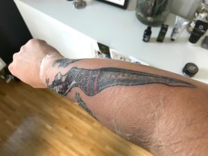 TattooMed Tattoo Protection Film aufgetragen